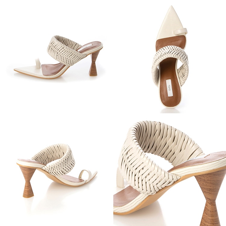 【アウトレット】【SALE】 イーボル ミュール トングサンダル ハイヒール ヒール9cm ストラップ EVOL 23529