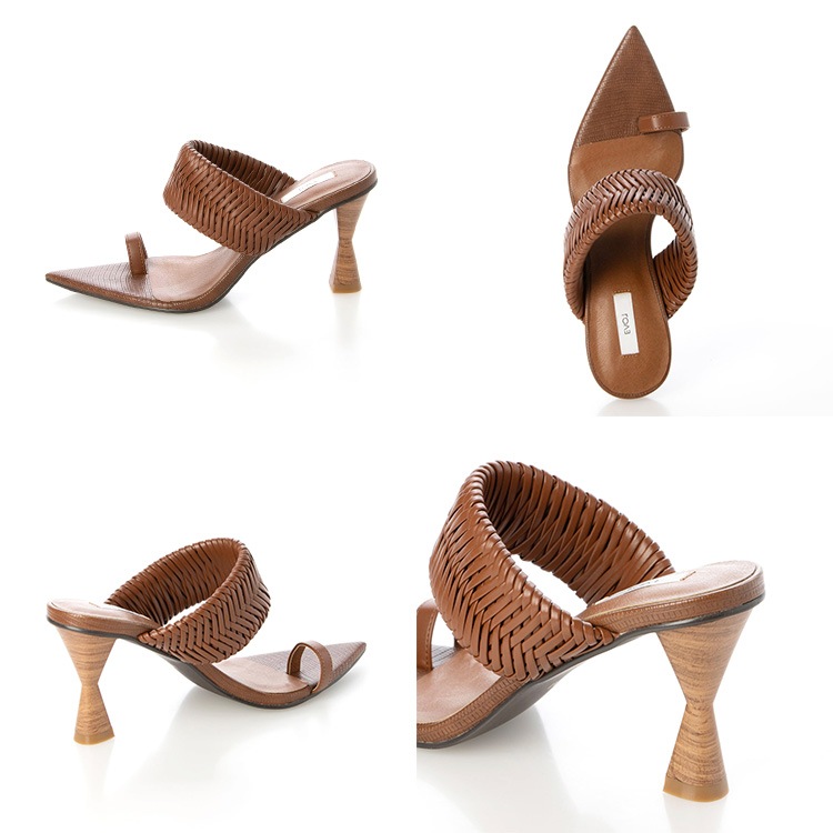 【アウトレット】【SALE】 イーボル ミュール トングサンダル ハイヒール ヒール9cm ストラップ EVOL 23529