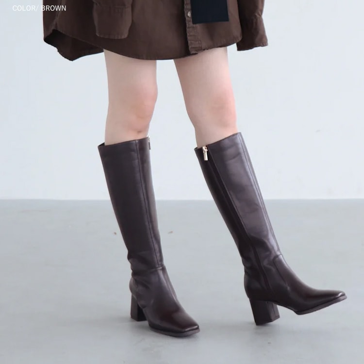 【美品】YELLO ブラックロングブーツ プラットフォームヒール 05202315.jpg.webp