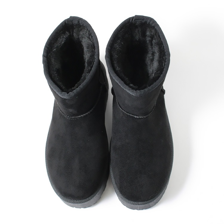 【アウトレット】【SALE】 ブーツ ショートブーツ フラット ファー ペタンコ 厚底ムートンブーツ シンプル 6006
