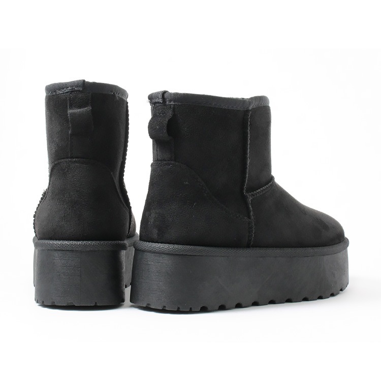 【アウトレット】【SALE】 ブーツ ショートブーツ フラット ファー ペタンコ 厚底ムートンブーツ シンプル 6006