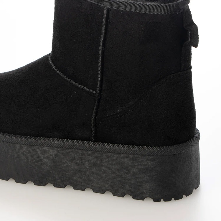 【アウトレット】【SALE】 ブーツ ショートブーツ フラット ファー ペタンコ 厚底ムートンブーツ シンプル 6006