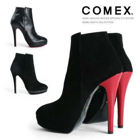 コメックス ブーツ ショートブーツ ラウンドトゥ ハイヒール ヒール13cm スエード 厚底 COMEX  レディース プラットフォーム (7096) ショートブーツ 靴 【送料無料】