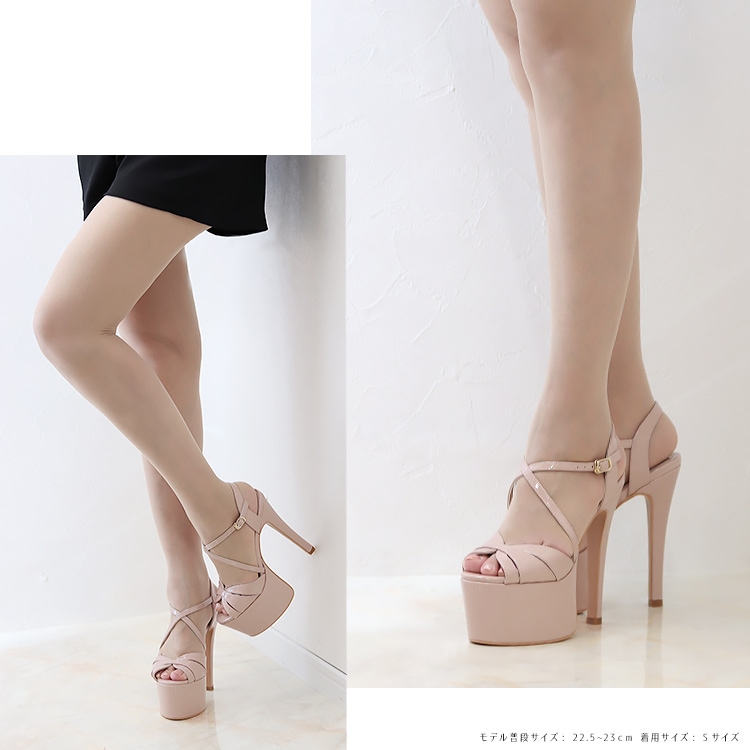 15cmヒール サンダル ハイヒール 厚底 ピンヒール ストラップ 2025新作 エナメル ブルーバタフライ 9009