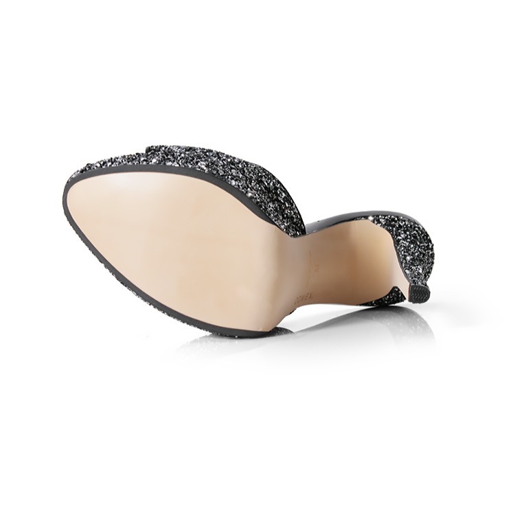 COMEX ミュール サンダル ハイヒール 日本製 本革 グリッターラメ シルバー ブラック ベージュ 5647