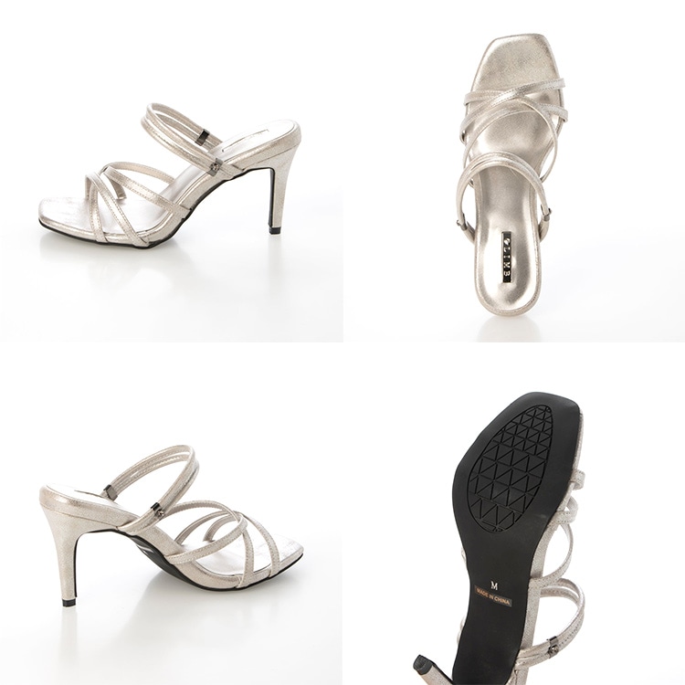 【SALE】 サンダル ミュール ハイヒール 2WAY ストラップ スクエアトゥ ピンヒール クライム 2182