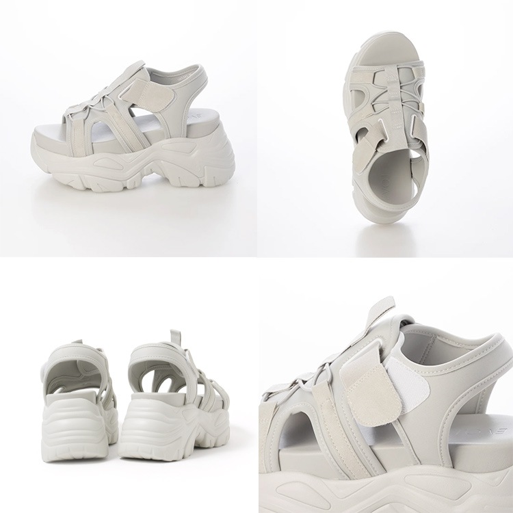 厚底 サンダル  ボリュームサンダル スポサン プラットフォーム 軽量 2025春夏新作 8cmヒール イーボル 5341