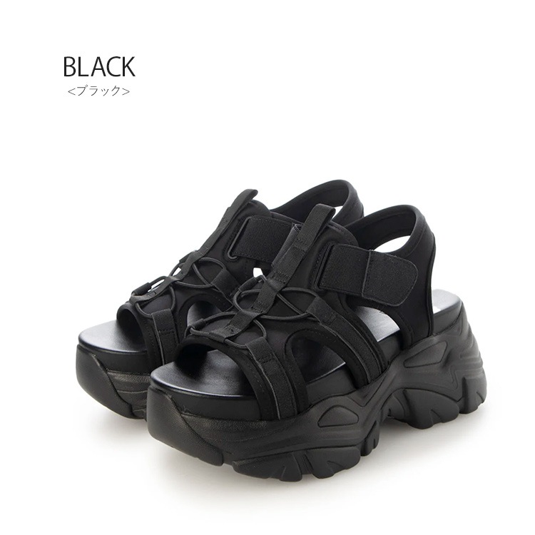 厚底 サンダル  ボリュームサンダル スポサン プラットフォーム 軽量 2025春夏新作 8cmヒール イーボル 5341