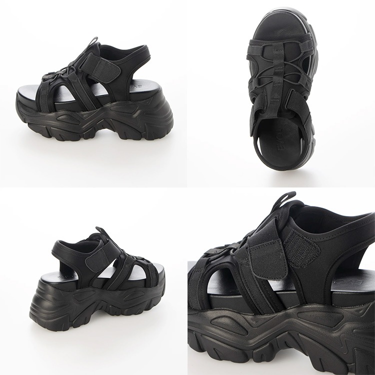 厚底 サンダル  ボリュームサンダル スポサン プラットフォーム 軽量 2025春夏新作 8cmヒール イーボル 5341