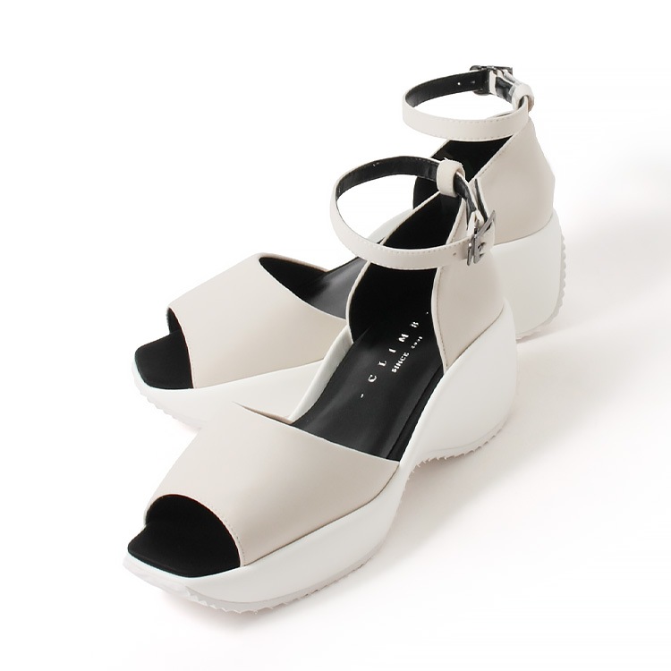 サンダル ハイヒール 軽量 アンクルストラップ ウエッジソール スクエアトゥ 厚底 フラット 2025春夏新作 6cmヒール 6256