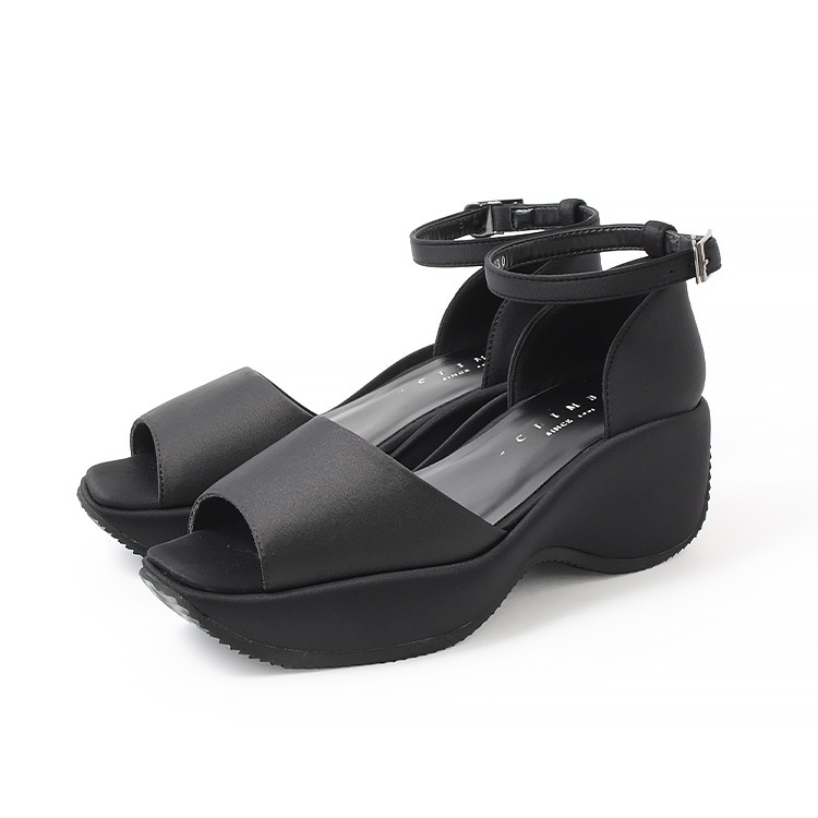 サンダル ハイヒール 軽量 アンクルストラップ ウエッジソール スクエアトゥ 厚底 フラット 2025春夏新作 6cmヒール 6256