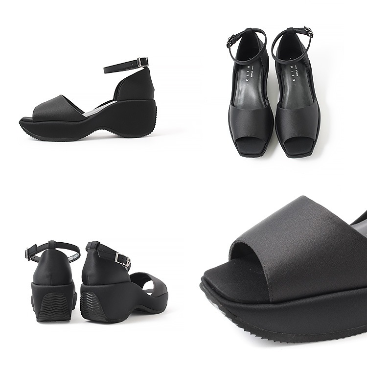 サンダル ハイヒール 軽量 アンクルストラップ ウエッジソール スクエアトゥ 厚底 フラット 2025春夏新作 6cmヒール 6256