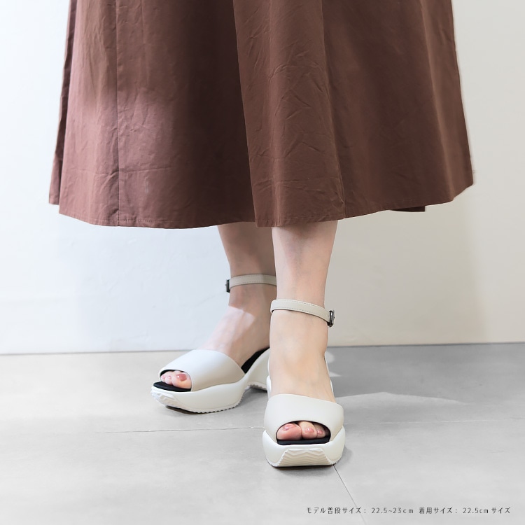 サンダル ハイヒール 軽量 アンクルストラップ ウエッジソール スクエアトゥ 厚底 フラット 2025春夏新作 6cmヒール 6256