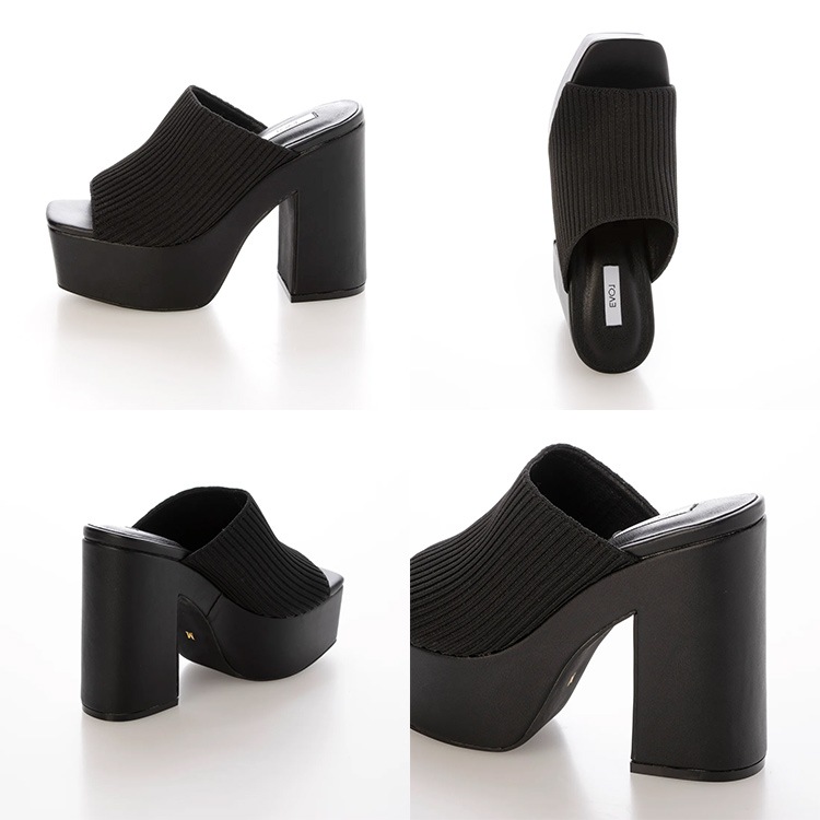 ミュールサンダル 厚底 ハイヒール  太ヒール 13cmヒール 2025新作 プラットフォーム チャンキーヒール サンダル 5587