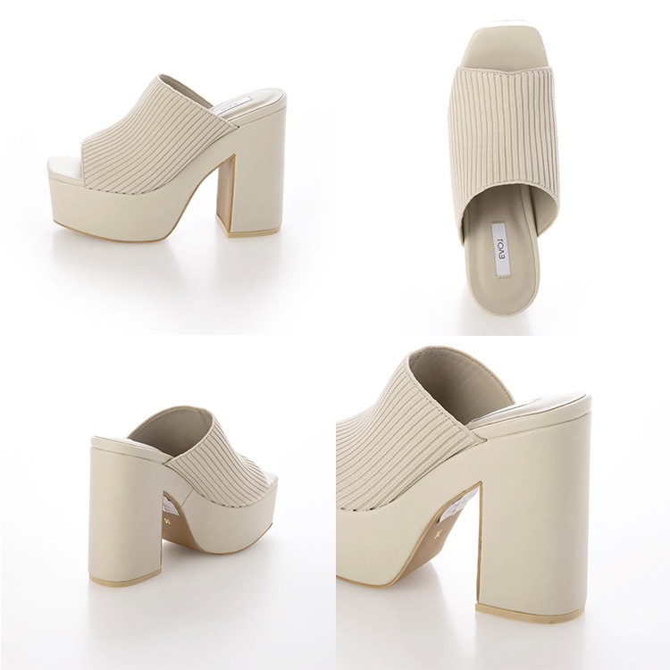 ミュールサンダル 厚底 ハイヒール  太ヒール 13cmヒール 2025新作 プラットフォーム チャンキーヒール サンダル 5587