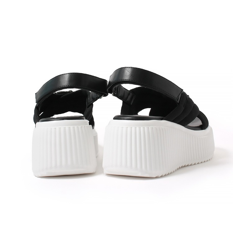 サンダル ビジュー バックル バックベルト 厚底 フラット 2025新作 8cmヒール スポサン イーボル 5609