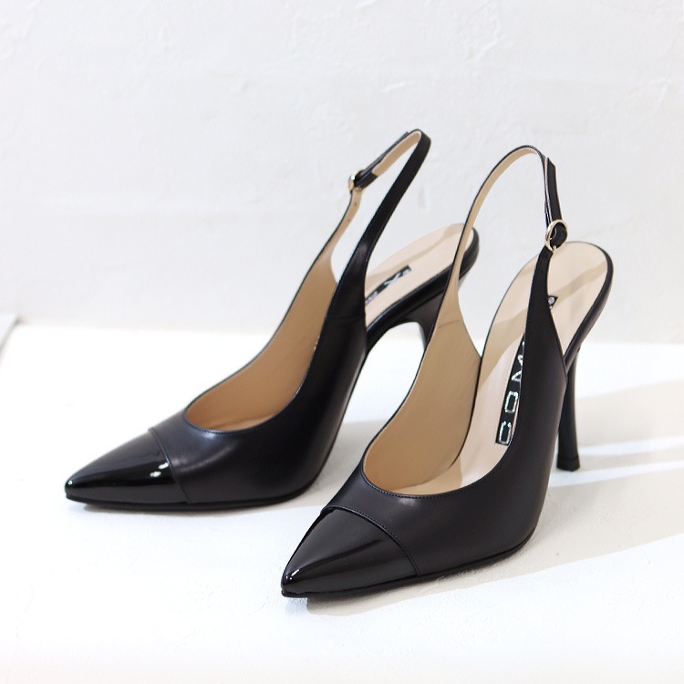 COMEX パンプス ハイヒール 2025新作 本革 日本製 アーモンドトゥ バックベルト ピンヒール ヒール11cm コメックス 5742