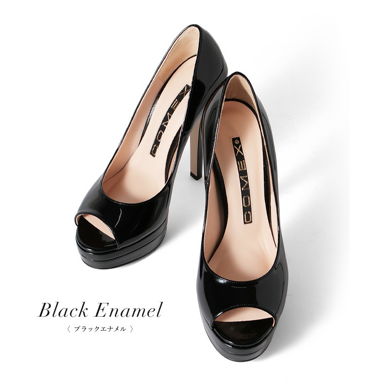 COMEX パンプス ピンヒール 14cm オープントゥ 厚底 コメックスプラットフォーム 靴 日本製 本革 14cmヒール ハイヒール 厚底 パンプス 5503