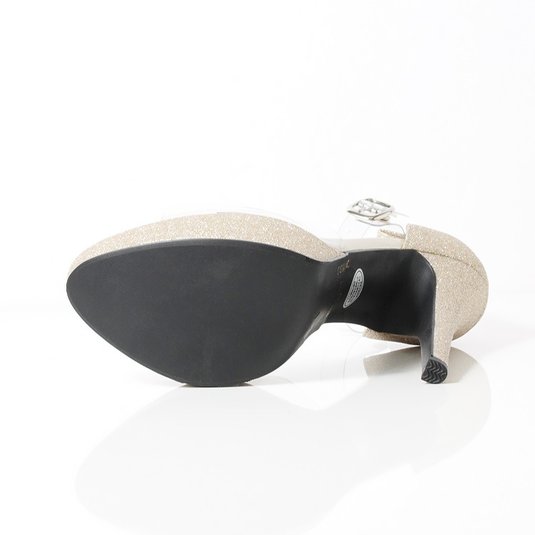 コメックス クリアサンダル ラメ 13cmヒール アンクルストラップ 厚底 日本製 ハイヒール COMEX 5740