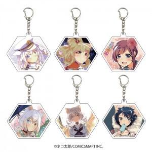 アクリルキーホルダー(6角形)「猫娘症候群(かとるすしんどろーむ)」01/ボックス(全6種)