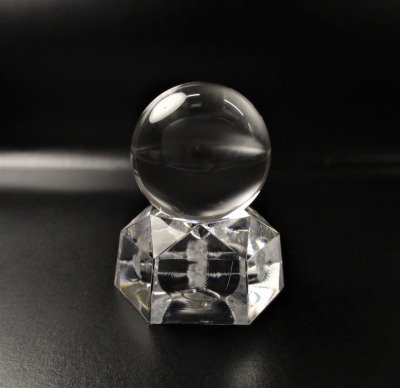 254Y 水晶 丸玉 台座付き 直径23.5mmまたは24.9mm（オプション選択