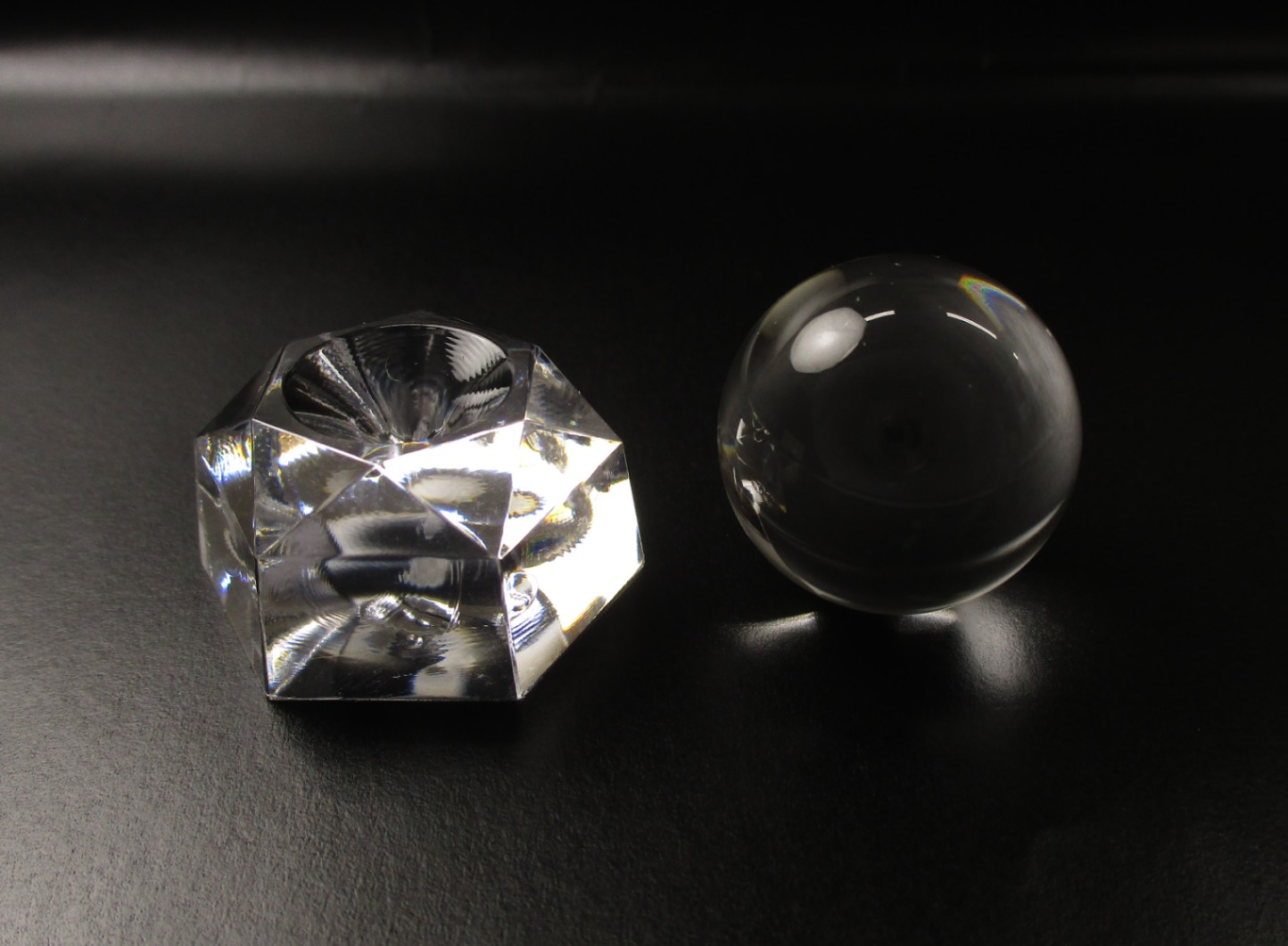 254Y 水晶 丸玉 台座付き 直径23.5mmまたは24.9mm（オプション選択