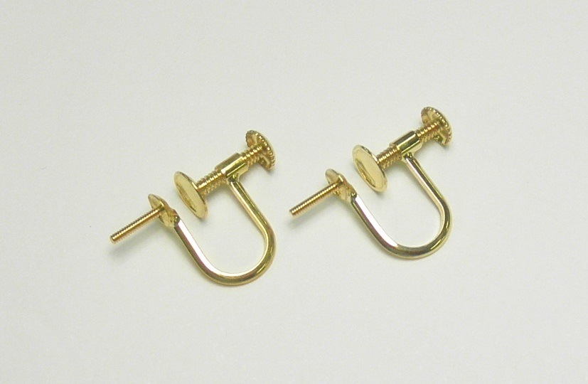 1－6 K18 イヤリング 直L （1ペア）｜彫金工具販売のコモキン