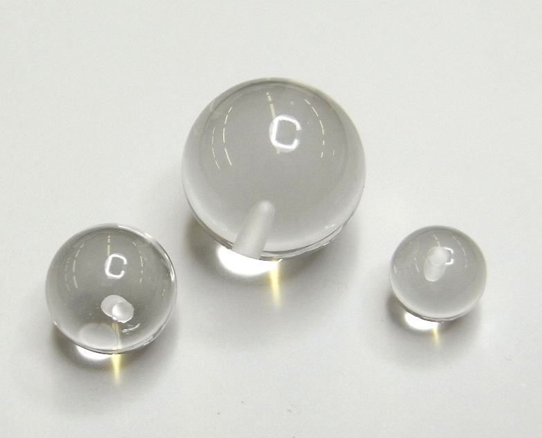 S204 水晶 丸玉（片穴） 10mm｜彫金工具販売のコモキン