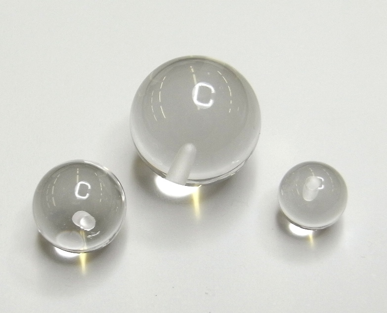 S204 水晶 丸玉（片穴） 12mm｜彫金工具販売のコモキン