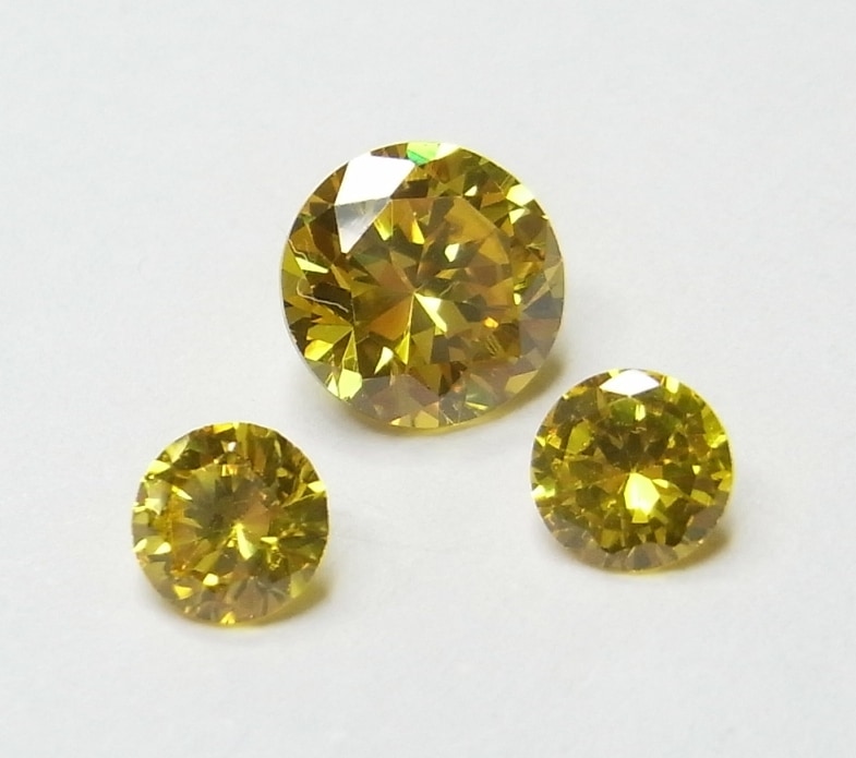 S01 カラーキュービックジルコニア イエロー 6．0mm｜彫金工具