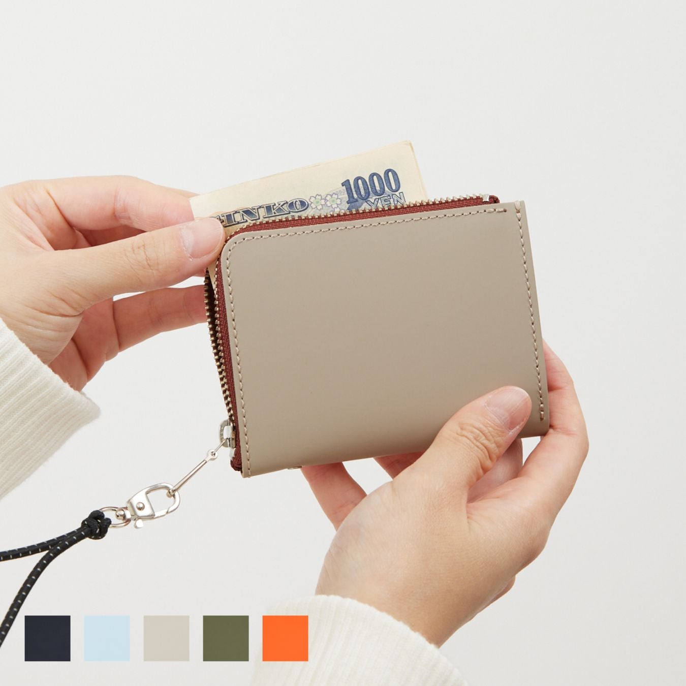 IDケースと財布を融合した便利なネックウォレット Work-004rt / Rubber touch