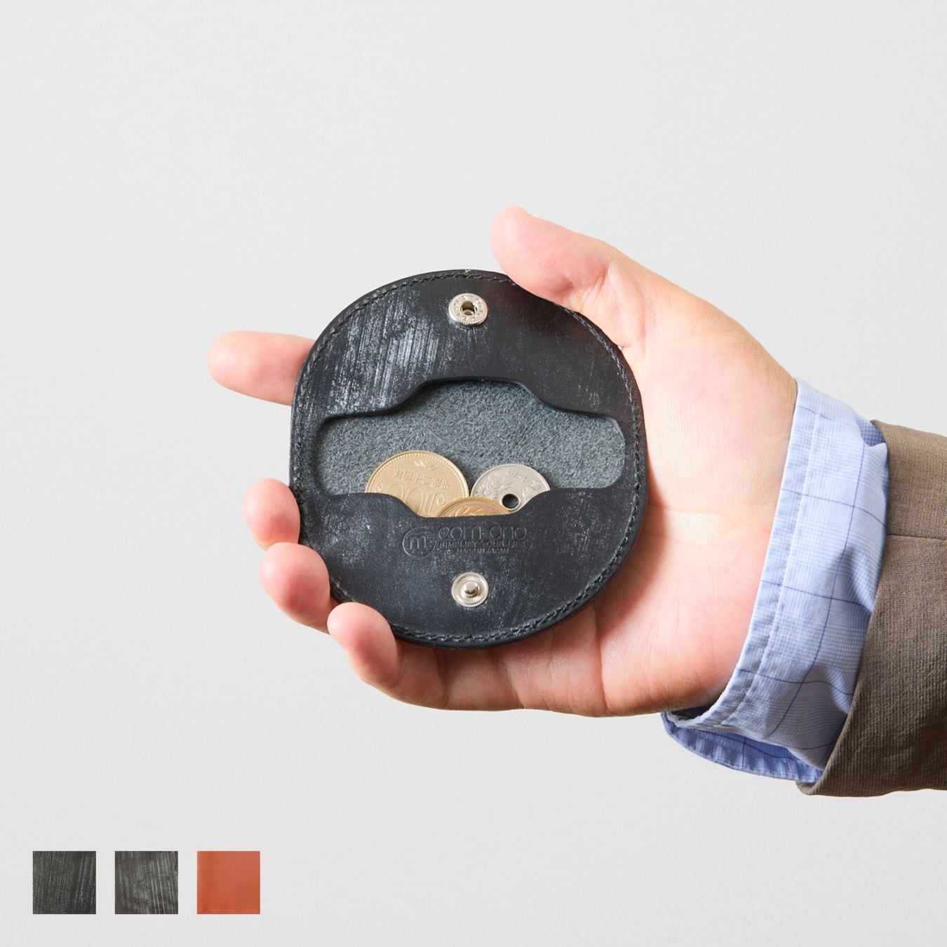 ブライドルレザーを使用した小さいコインケース 手のひらサイズのミニ設計 com-ono COIN-001