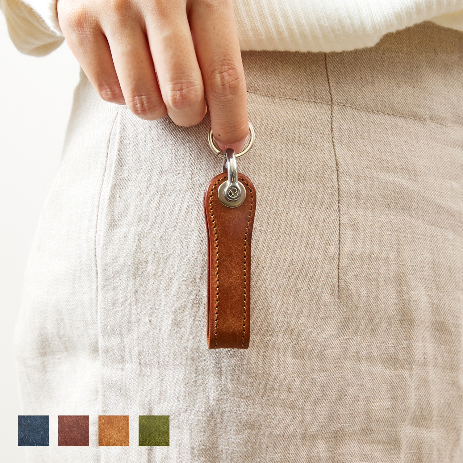 シンプル構造のプエブロレザーで制作したキーケース Key-001pb / Pueblo