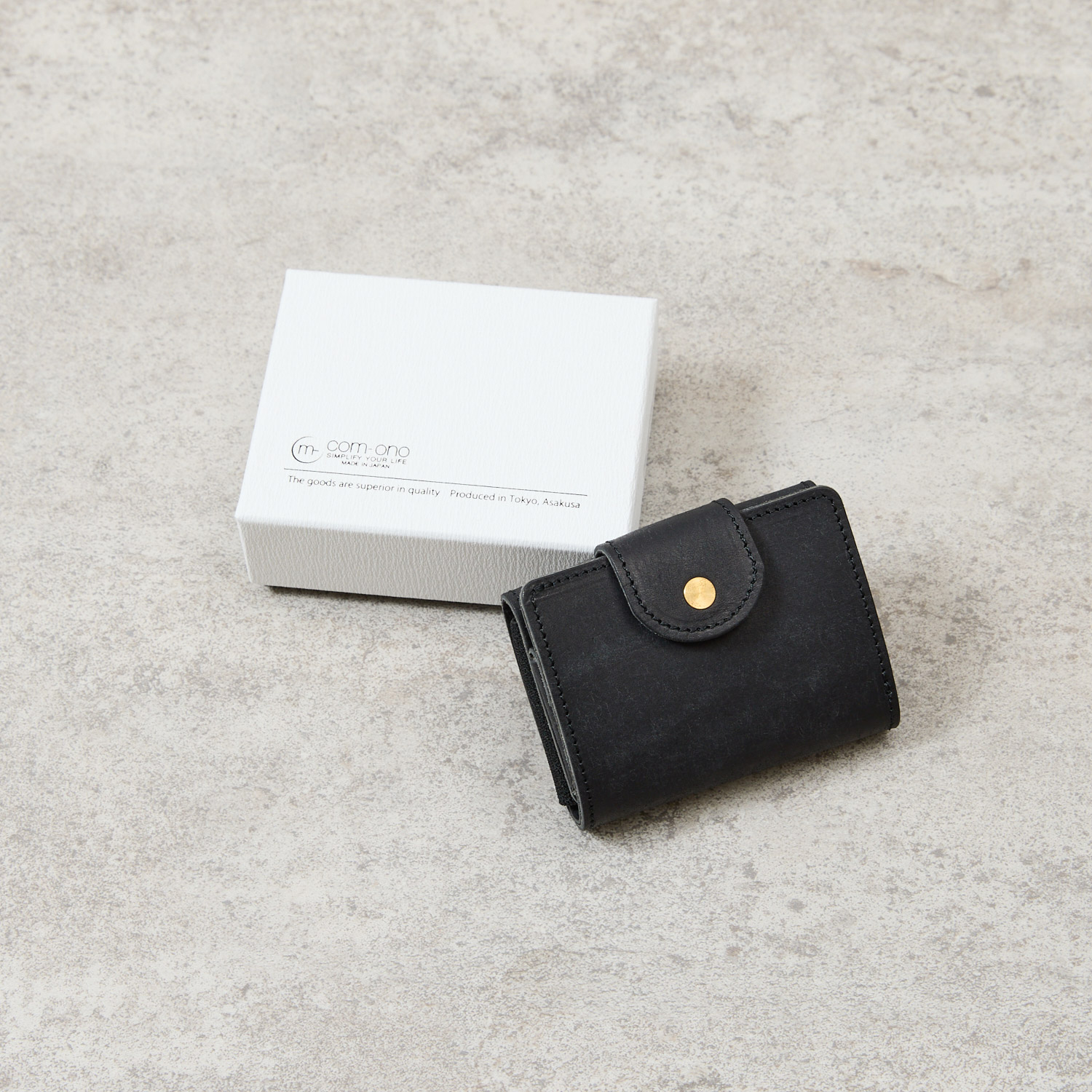 プエブロレザーを使用したお札を折らずに収納できる極小サイズの三つ折りミニ財布 Tiny-002pb / Pueblo