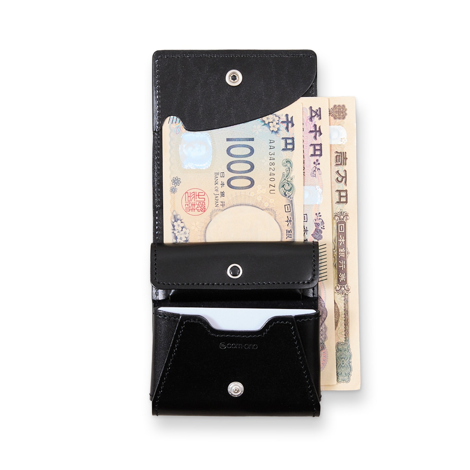 小さい薄型二つ折り財布｜お札を折らずに収納・厚さ15mm｜SLIM-005spu