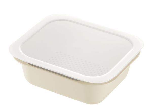 リッチェル コランダー&バット レクタングル L フタ付 アイボリー 12942 ※お取り寄せ品※|調理小物|キッチン