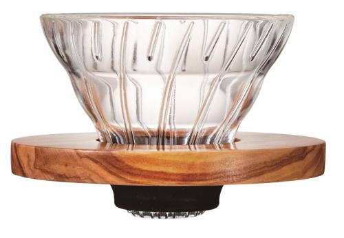 HARIO(ハリオ) V60 耐熱ガラス透過ドリッパー オリーブウッド01 1~2杯用 VDG-01-OV ※お取り寄せ品※|ティー・コーヒー用品|キッチン