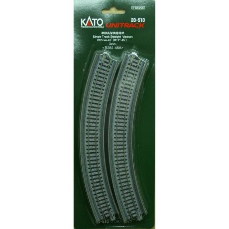 カトー(KATO) 鉄道模型 Nゲージ 20-510 単線高架曲線線路 R282-45°(2本)|鉄道模型・プラレール|おもちゃ・ホビー