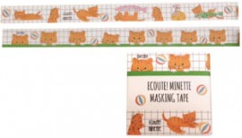ECOUTE(エクート) マスキングテープ 2柄セット ちゃとら【アウトレット】 【北海道沖縄離島は配送不可】|日用品・雑貨|アウトレット
