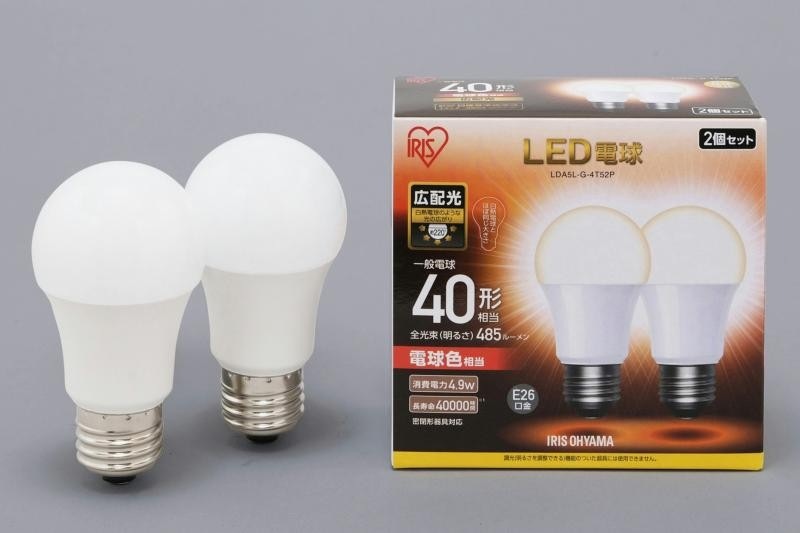 アイリスオーヤマ LED電球 E26口金 広配光 40W形相当 電球色 2個セット LDA5L-G-4T52P 【お取り寄せ品】 | テーマ別, アイリスオーヤマ | | ハウズオンライン アプライドグループ アイリスオーヤマ LED電球 E26口金 広配光 40W形相当 電球色 2個セット LDA5L-G-4T52P 【お取り寄せ品】 | テーマ別, アイリスオーヤマ | | ハウズオンライン アプライドグループ