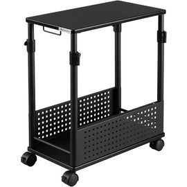 Bauhutte バウヒュッテ 昇降式L字デスク BHD-550H-BK ブラック 黒 ミドルタワー向け パソコン机 袖机 デスクサイド ワゴン PCラック 上下昇降 キャスター付 CPUスタンド ロ