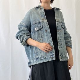 ☆ Pouline Bleu ☆ ポリーヌブロー  可愛いデニムジャケット Pauline Bleu ポリーヌブロー ラインストーンベスト レイヤード