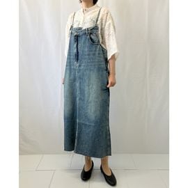 ポリーヌブロー　デニムワンピース　スカート 試着のみ　M ポリーヌブローデニムワンピーススカート 試着のみM