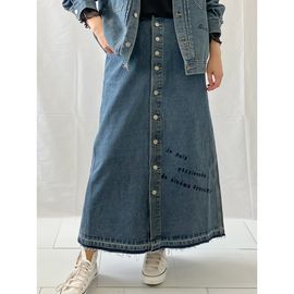 Eito stan エイトスタン 11.5ozデニムボ刺繍前ボタンスカート E10277H ネイビー 【代引き支払い不可】【店舗受取送料無料】-HW-|Eito stan エイトスタン|ファッション