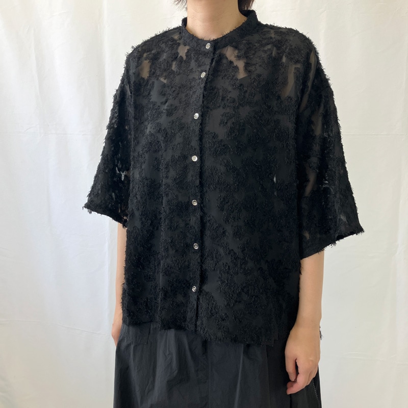 Pauline bleu ポリーヌブロー フリンジシアーシャツ 17015