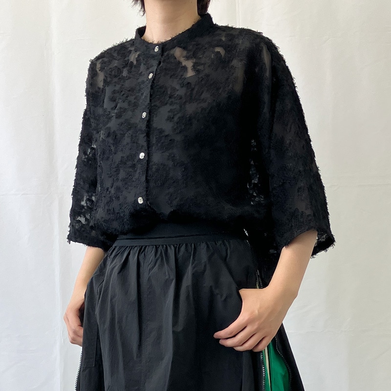 ポリーヌブロー　【新品】シアーロングシャツ ブラック ポリーヌブロー 【新品】シアーロングシャツ ブラック