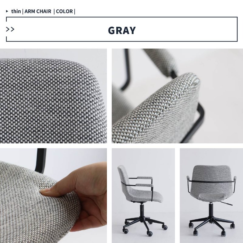�Ծ� Office Arm Chair -thin- ���ե��������� �ǥ��������� �ػ� CH-3398GY ���졼 ��Ω�� ��������������ꡦ����󥻥��Բġ��̳�ƻ����Υ�������Բġ�-FK-