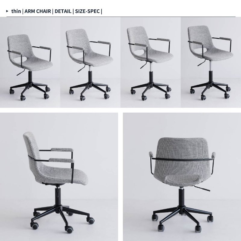 �Ծ� Office Arm Chair -thin- ���ե��������� �ǥ��������� �ػ� CH-3398GY ���졼 ��Ω�� ��������������ꡦ����󥻥��Բġ��̳�ƻ����Υ�������Բġ�-FK-
