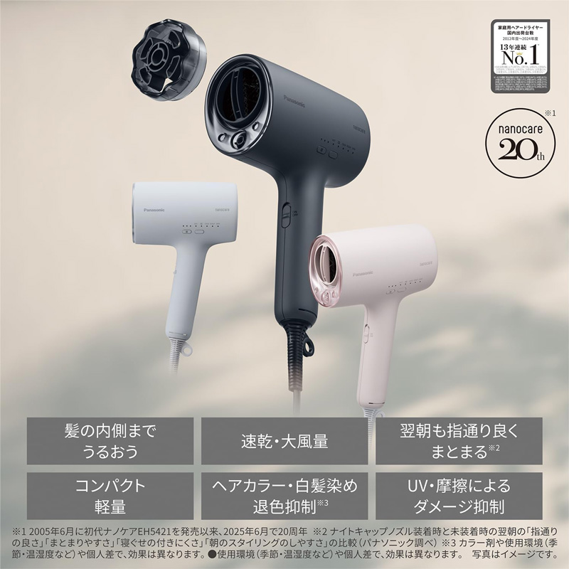 Panasonic パナソニック ヘアードライヤー ナノケア EH-NA0K-P