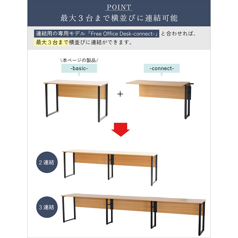 �Ծ� Free Office Desk-basic- �ե꡼���ե����ǥ��� W120cm OFT-3853NA �ʥ����� ��Ω�� ��������������ꡦ����󥻥��Բġ��̳�ƻ����Υ�������Բġ�-FK-